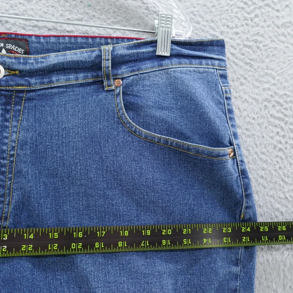 Jack of Spades Mens Medium Wash Straight Leg Stretch Jeans Blue 42x30